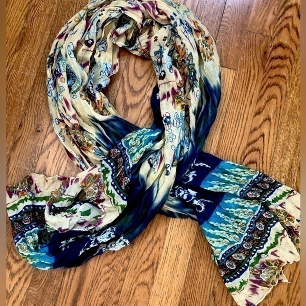 Blue Pink Boho Scarf Wrap Bikini Cover up